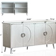 thumbnail image 3 of 4 Door Lacquered Cabinet - Champagne Silver, Practical, For Hallway Wooden In Color Stable, Adjustable Shelves,, 3 of 7