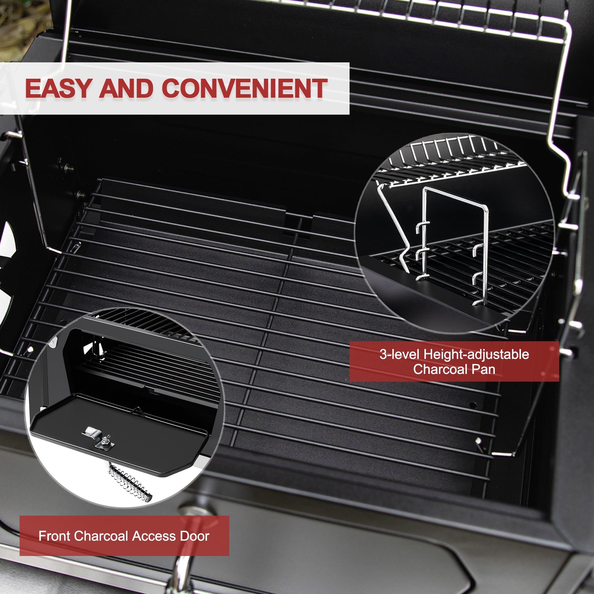Royal Gourmet CD1519 Portable Charcoal Grill with Two Side Handles