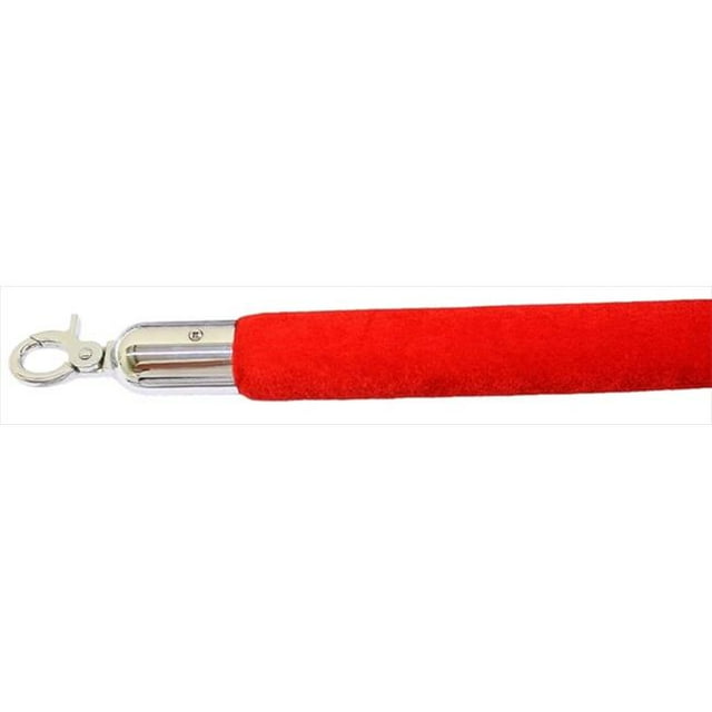 72 in. Velour Rope with Mirror Closable Hook - Red