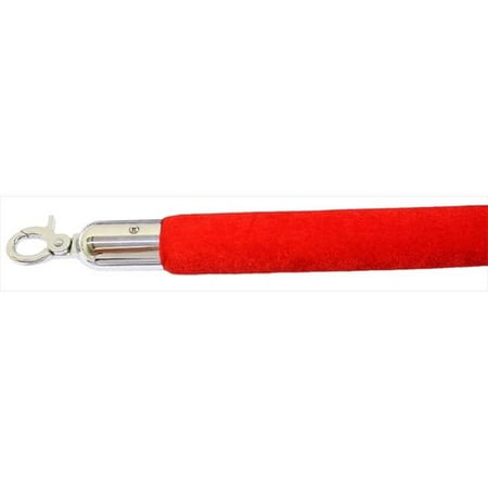 

VIP Crowd Control 1651 72 in. Velour Rope with Mirror Closable Hook - Red