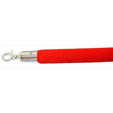 

VIP Crowd Control 1651 72 in. Velour Rope with Mirror Closable Hook - Red