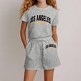 thumbnail image 2 of MUXiin Girls' Summer Clothes 2 Piece Outfits Letter Print T-Shirt&Top Shorts Tracksuit Sets Size 7-14 Years, 2 of 6