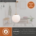 thumbnail image 5 of Linden 1L Gold Brass Mid-Century Modern Pendant Light White Globe Glass, 5 of 10