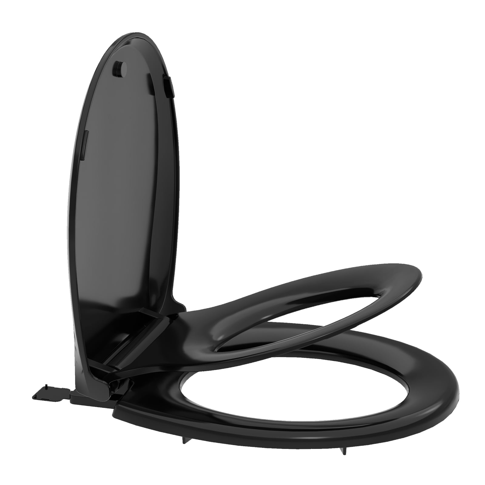 2-in-1 Commercial Toilet Seat with Built-In Toddler Potty Training - Soft Quiet Close, Non-Slip, Durable Hinges, Easy Install & Clean, Magnetic Child Seat, Fits Standard Toilets, Black