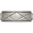 thumbnail image 3 of Titanium Polished X-Design 8mm Satin Center Ridged Edge Band (Size 10) Made In China tb332-10, 3 of 5
