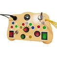thumbnail image 3 of Tablero de actividades LED iluminado CUTICAT Montessori rompecabezas de habilidades prácticas juguete sensorial amarillo, 3 of 8