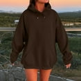 thumbnail image 2 of Inglocry Oversized Hoodies for Women 2026 Cute Hoodie Plus Size Plain Basic Soft Sweatshirts Tops Fall Winter Trendy Outfits Coffee M, 2 of 5