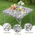 thumbnail image 4 of Black White Football Elements Pattern Square Fitted Tablecloth with Elastic Edge,Square Table Cover,Washable Elastic Table Cover for Home Kitchen Party Decor 34"x34", 4 of 6