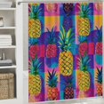 thumbnail image 6 of Sheronv Pineapple Bathroom Décor Set with Hooks, Graphic Print Polyester Fabric Shower Curtain for Bathroom Decoration 36"x72, 6 of 7