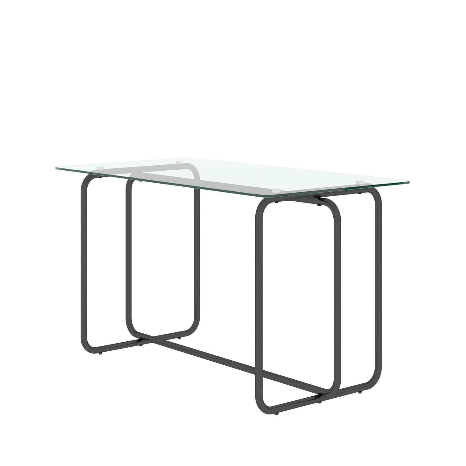 Yardi Yard Rectangle Tempered Glass Dining Table with Metal Frame for Kitchen Breakfast Furniture, Clear Yardi Yard Rectangle Tempered Glass Dining Table with Metal Frame for Kitchen Breakfast Furniture, Clear