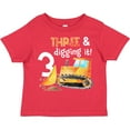 thumbnail image 3 of Inktastic Three and Digging It Bulldozer 3rd Birthday Boys or Girls Toddler T-Shirt, 3 of 5