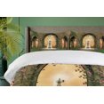 thumbnail image 4 of Ambesonne Fountain Duvet Cover Sets, Garden of Castle and Roses, 2-Queen, Fawn Multicolor, 4 of 7