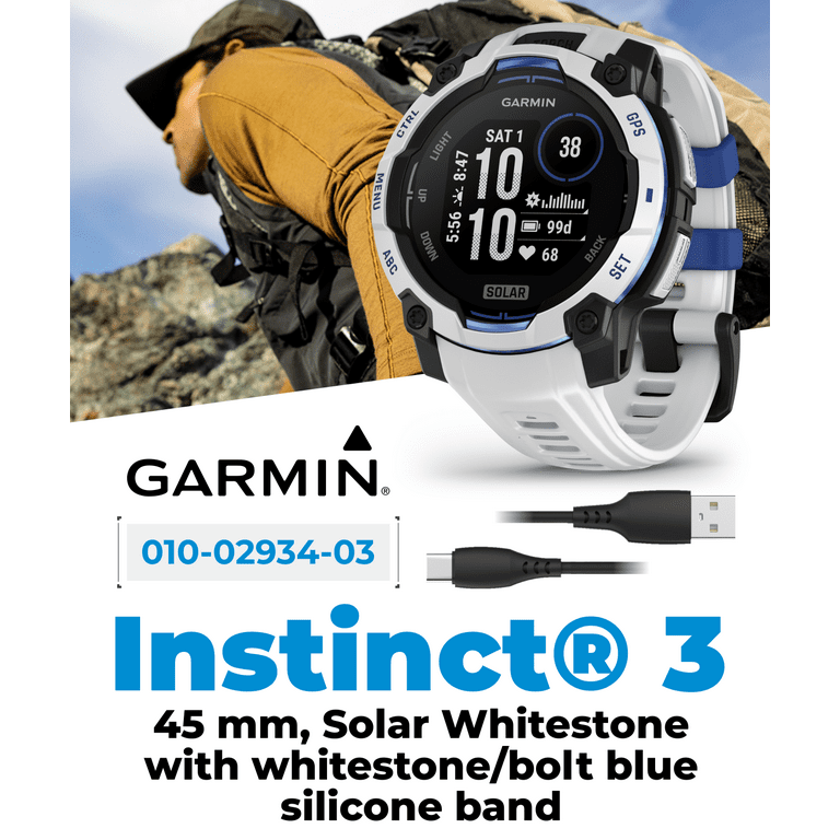 Garmin Instinct 3 Rugged Outdoor GPS Smartwatch 45mm Solar