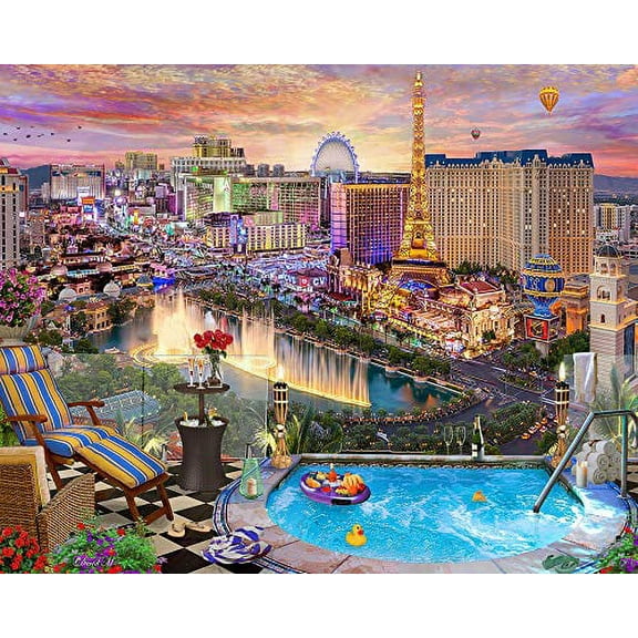 Vermont Christmas Company Las Vegas Twilight Jigsaw Puzzle 1000 Piece