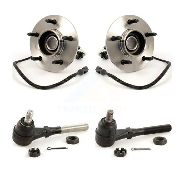 Transit Auto Front Wheel Bearing and Tie Rod End Kit for Car Ford F-150 4WD with 4-Wheel ABS - Left Right Side (Driver Passenger) K7T-100422