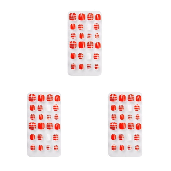 Vogacara 1 Juego de puntas de uñas artificiales dibujos animados Pre-pegamento calcomanías para niños PNT-16-05 Type1 NO1