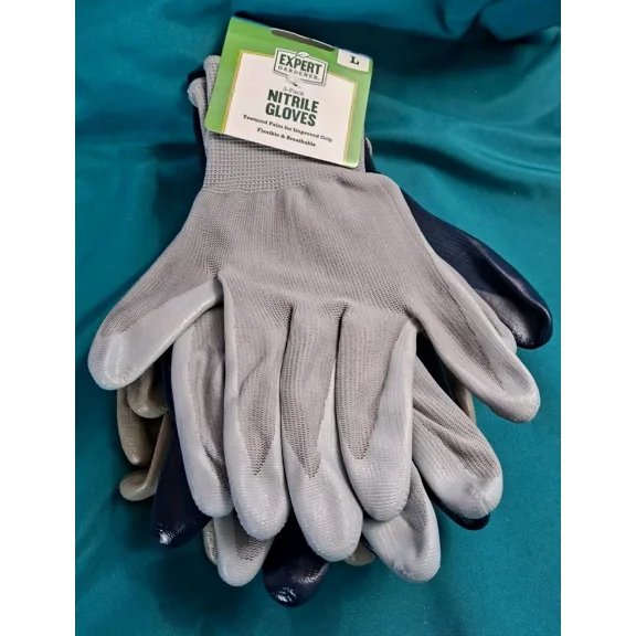 PURELY- Expert Gardener 3 Pairs Nitrile Gloves Textured Palm For Improved Grip Flexible