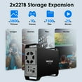 thumbnail image 4 of WAVLINK 2-Bay Hard Drive Enclosure for 3.5" and 2.5'' SATA HDD/SSD Featuring 10Gbps USB-C 3.2, 44TB Capacity, Built-in Cooling Fans, 4 RAID Modes(RAID Normal/LARGE/1/0), Aluminum Alloy Shell, 4 of 9