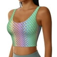 thumbnail image 2 of Pofeuu Rainbow Peacock Feathers Print Sports Bra for Women Sexy Vest Yoga Running Gym Fitness Crop Bras Tops-X-Large, 2 of 8
