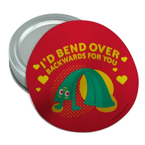 Gumby Bend Over Backwards Love Valentine's Day Round Rubber Non-Slip Jar Gripper Lid Opener