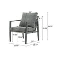 thumbnail image 3 of Hayes Modern Outdoor Patio Aluminum Rope Accent Lounge Chair with Cushions, Gray, 3 of 10