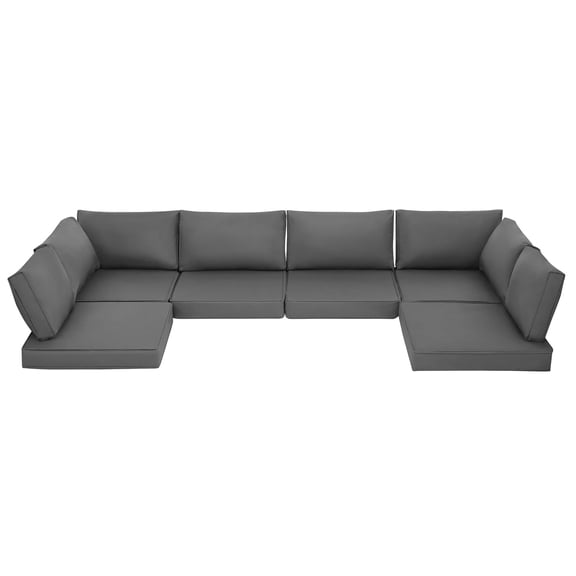 14-Piece Outdoor Patio Cushions for Patio Furniture – Replacement Cushions for 6-Seat Sectional, Water Resistant, Fade Resistant & Non-Slip, Grey