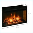 thumbnail image 6 of Electric Fireplace Insert, 27" Retro Recessed Heater with Realistic Log Flame, Remote Control, 1400W | Black | Steel, 6 of 20