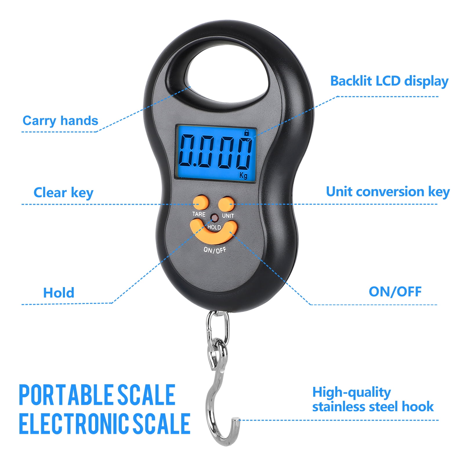 Black and Friday Deals solacol Hanging Scales Digital Weight Fishing Scale  with Backlit Lcd Display, Up To 110Lb/50Kg Digital Portable Hanging Fish  Weight Scale with Hook for Home, Farm, Outdoor, Hunt 