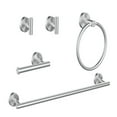 thumbnail image 1 of Hyasfey Towel Bar Storage Rack Bathroom Hardware Set Polished Surface Easy to Clean Fingerprint-Resistant Wall Mounted Towel Robe Holder, 1 of 8