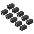 thumbnail image 1 of 10PCS Acoplador Ethernet RJ45, Acoplador Ethernet hembra a hembra en línea Cat7 Cat6 Cat5e Cat5 adaptador de cable extensor, Negro, 1 of 6