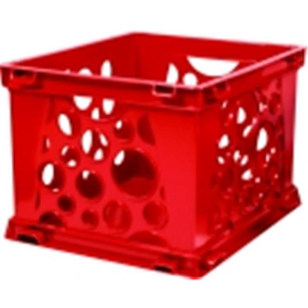 Mini Stackable Storage Crate Red