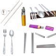 thumbnail image 3 of VALINK Portable Travel Tableware Set Stainless Steel Fork Spoons Folding Chopsticks With Container Case, 3 of 5