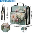 thumbnail image 3 of Water-Resistant 3-Ring Binder Organizer with Multiple Pockets Zipper Binder Bag for Office Vintage Peonies and Daisies, 3 of 8
