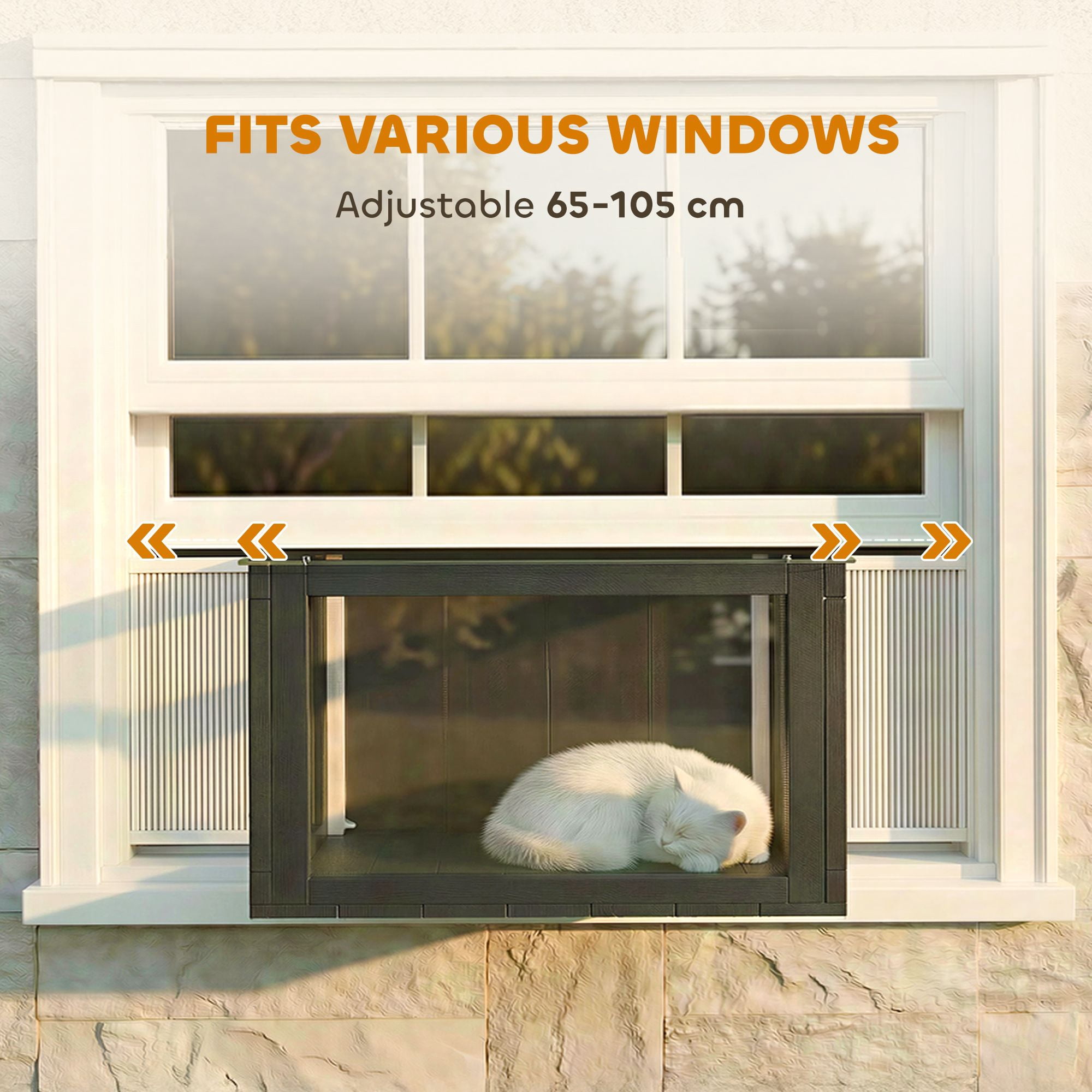 Dranite Catio Outdoor Cat Enclosure, Adjustable 25"-41" Cat House