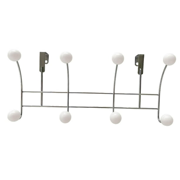 Percha trasera para puerta, compacta, para colgar sombreros y abrigos. Blanco
