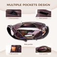 thumbnail image 3 of Crossbody Bags for Women, Leather Cross body Travel Purse with Adjustable Strap, Women's Shoulder Handbag with Multi Pocket for Gift, Dark Brown, 3 of 9