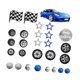 thumbnail image 2 of Adornos para tarta de coche de carreras, diseño de bandera azul con rueda de carreras, decoración para tarta, coche de carreras azul para fiesta de cu, 2 of 9