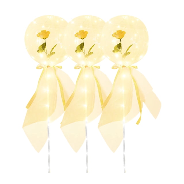 TIMIFIS Valentines Day Balloons LED Rose Bouquet Luminous Christmas Decorate Gift Decoration Party Wedding —Spring