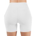 thumbnail image 5 of Arnsht Biker Shorts Women with Pockets High Waisted Stretch Underpants Workout Spandex Tummy Control Gym Running Yoga Shorts White XXL, 5 of 9