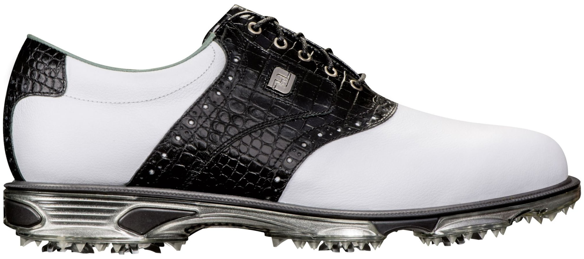 black and white saddle golf shoes