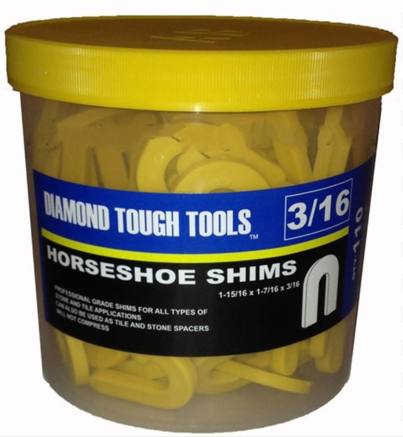 Plastic Horseshoe Shims 3/16" Yellow 110 pcs Can also be used as Tile