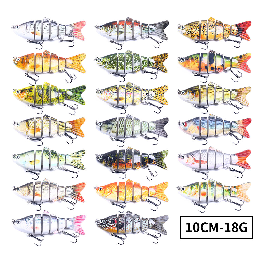 HENGJIA Fishing Lures 20pcs Multi Jointed Fish Fishing Kits Slow Sinking Lifelike Swimbait Freshwater and Saltwater for Trout Bass Lures, 3.93"/0.63oz