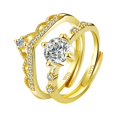 thumbnail image 2 of Bradem Rings Clearance! Diamond Ring Female Fashion Personality Light Luxury Opening Adjustable Joint Index Finger Ring Cold Wind, Gold, One Size Lady Ring Clearance Sale, 1 Pair of Rings, 2 of 3