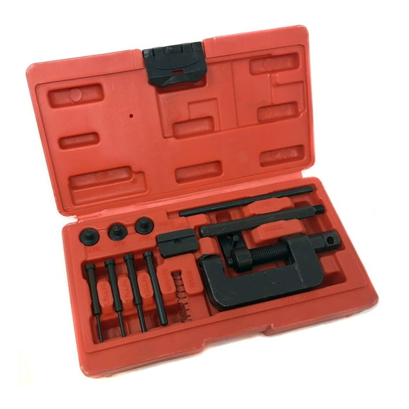 Chain Breaker Riveter 13 Piece Set with Carrying Case for Motorcycles Mopeds ATV