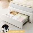 thumbnail image 6 of Twin Upholstered Bed Frame with Adjustable Headboard & Smart LED, Velvet Princess Platform Bed Frame, Wooden Slats Support, No Box Spring Needed, Easy Assembly, 6 of 7