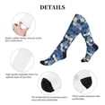 thumbnail image 6 of Socks Calf Pressure Socks Breathable Moisture Absorbent 11.8in×7.9in Full Print Designed For Hiking Walking Sports Snake Skin Print Style Doderblue_4 2 Black-2, 6 of 8