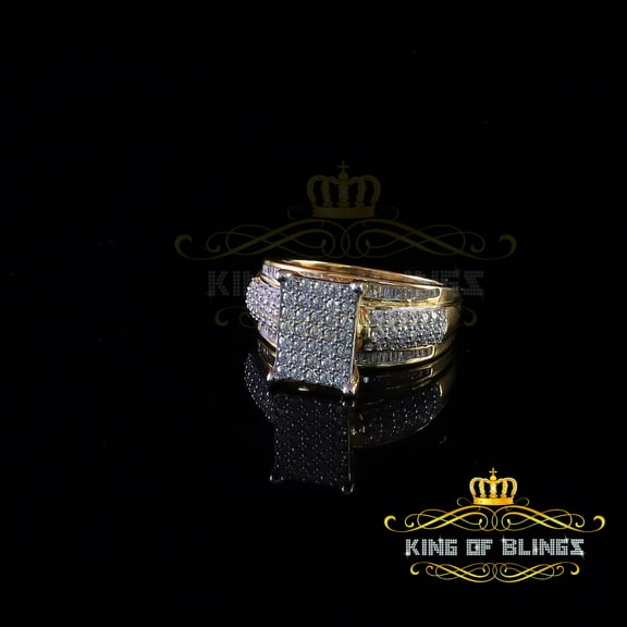 King Of Bling's Cubic Zirconia Cinderella 2.25ct Yellow Silver Womens Ring Size 8