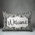 thumbnail image 3 of Creative Products Welcome Black and White Paisley Pattern 14x20 Indoor / Outdoor Pillow, 3 of 3