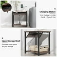 thumbnail image 6 of YYEAN Nightstands Set of 2, Small End Tables with Charging Station, Modern Night Stands, Narrow Side Tables for Small Space, Bedside Tables with 2-Tier Storage Shelf for Living Room, Bedroom-Grey, 6 of 10