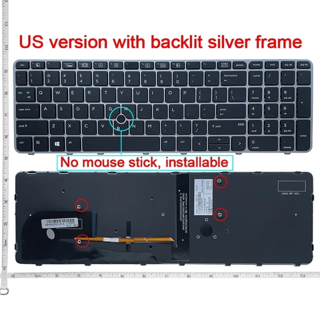 SP/US/RU pour HP EliteBook EliteBook 850 G3 850 G4 755 G3 ZBOOK 15U G3 G4 US Sans Clavier d'Ordinateur Portable Rétroéclairé Anglais US Rétroéclairé